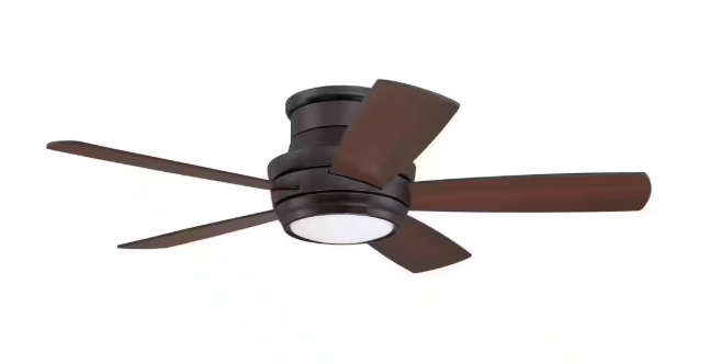 CRAFTMADE Tempo Hugger 44 in. Indoor Flushmount Oiled Bronze Finish Ceiling Fan w/LED Light Kit and Remote/Wall Control (Included) 647881158606