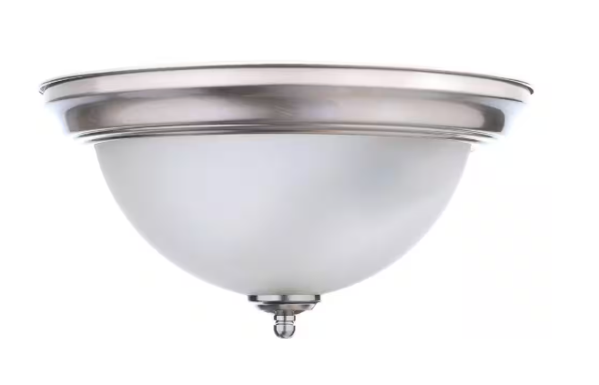 Unbranded 13 in. 2-Light Brushed Nickel Flush Mount EFG8012A-BN