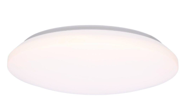 SATCO Cloud 14 in. White Utility Flush Mount with White PMMA Shade, Integrated LED 17-Watt Round Non-Dimmable 62/1853