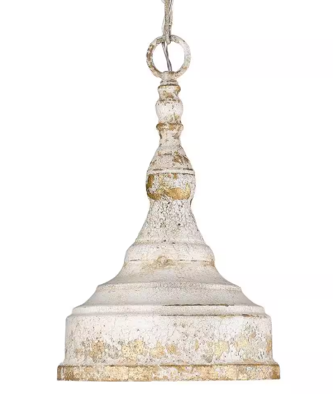 Golden Lighting- Keating Collection 1-Light Antique Ivory Pendant