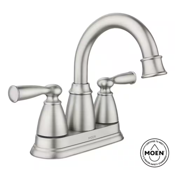 MOEN Banbury 4 in. Centerset Double Handle Bathroom Faucet in Brushed Nickel