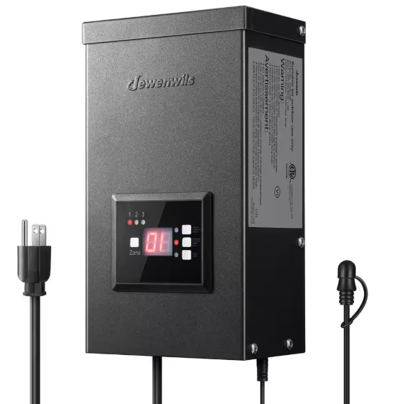 DEWENWILS Low Voltage 120-Watt Metal Landscape Lighting Transformer Timer and Photocell Sensor