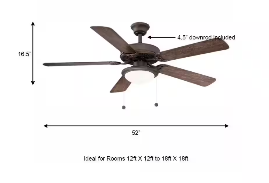 Hampton Bay Trice 52 in. LED Espresso Bronze Ceiling Fan YG269BP-EB