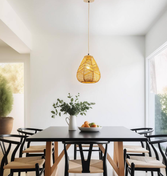 YANSUN 60-Watt 10 in. 1-Light Rope Mini Pendant Light with Rope Shade and No Bulbs Included HA-CX15801AA-11