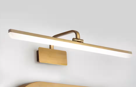 HUOKU Nimbus 23.7 in. 1-Light 14-Watt Brushed Brass Gold LED Bathroom Vanity Light Bar Wall Sconce in Cool White PD1041061
