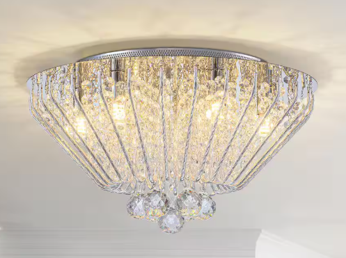 EDISLIVE Paisley 16.9 in. 6-Light Chrome Contemporary Crystal Flush Mount Ceiling Light with Diamond Shape 81010000067118