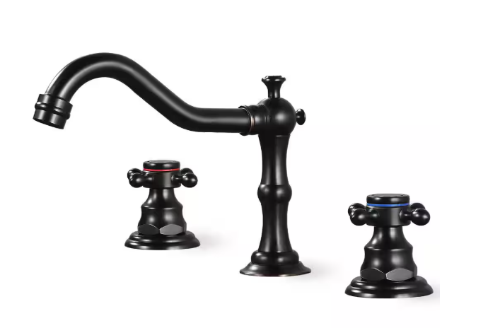AKLFGN Double Handle 8 in. Widespread Bathroom Faucet 3 Hole Waterfall Bathroom Sink Faucet in Oil Rubbed Bronze TLPT-014ORB