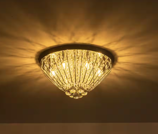 EDISLIVE Paisley 16.9 in. 6-Light Chrome Contemporary Crystal Flush Mount Ceiling Light with Diamond Shape 81010000067118