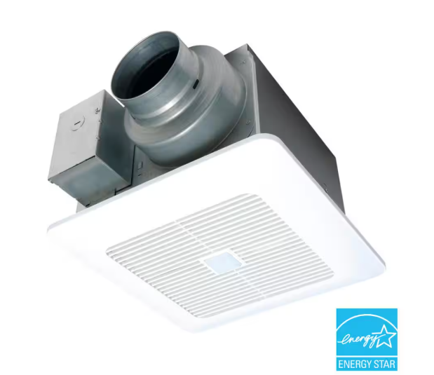 Panasonic Whisper Choice DC Pick-A-Flow 80/110 CFM Ceiling Bathroom Exhaust Fan with Flex-Z Fast Bracket RG-C811A