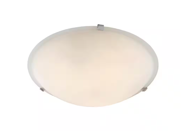 Bel Air Lighting 12 in. 2-Light Brushed Nickel Flush Mount Ceiling Light Fixture with Marbleized Glass Shade 58700 BN