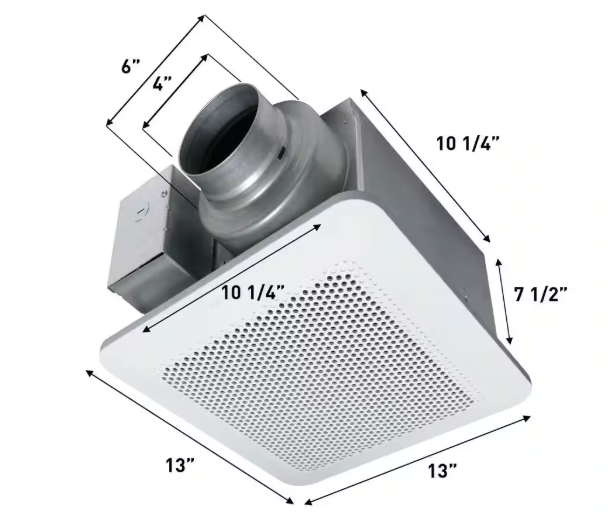 Panasonic Whisper Choice DC Pick-A-Flow 80/110 CFM Ceiling Bathroom Exhaust Fan with Flex-Z Fast Bracket RG-C811A