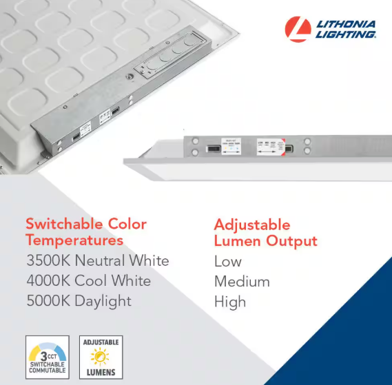 Lithonia Lighting Contractor Select CPX 2 ft. x 2 ft. Adjustable Lumens Integrated LED Panel Light with Switchable White Color Temperature CPX 2X2 ALO7 SWW7 M4