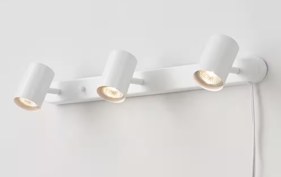 Globe Electric Dale 1.85 ft. 3-Light Matte White Plug-In Linear Track Lighting Kit 60024