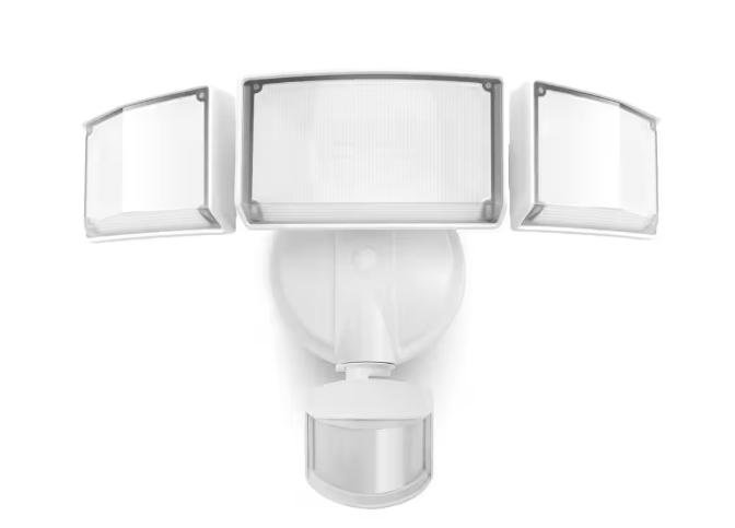 LUTEC 3-Head 342 Watt Equivalent Integrated LED White Weather Resistant Motion Sensing Area Light, 5000K 7632801053