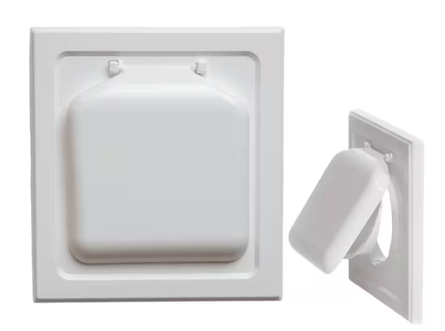 NO-PEST VENT 4 in. Wide-Mount Dual Door Wall Vent in White NPWRW