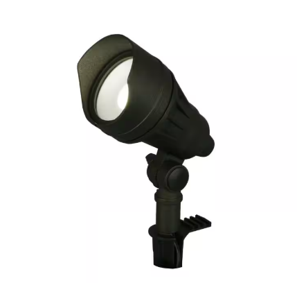 Hampton Bay 390 Lumen Millennium Black Adjustable Light Color Integrated LED Outdoor Landscape Flood Light