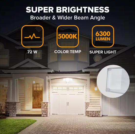 LUTEC 3-Head 342 Watt Equivalent Integrated LED White Weather Resistant Motion Sensing Area Light, 5000K 7632801053