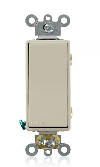 Leviton 20 Amp Decora Plus Commercial Grade Double Pole Rocker Switch, Ivory 5622-2I 5622-2I