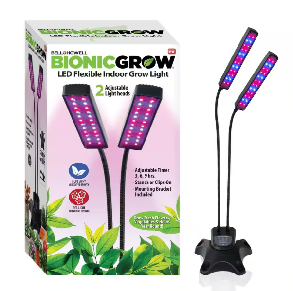 Bell + Howell Bionic Grow 5-Watt Equivalent Indoor LED Full Spectrum UV Flexible Plant Grow Light in Color Changing Lights 8717