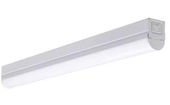 Commercial Electric 2 ft. Garage LED Linkable Strip Light Fixture Plug-in Hardwire 900 Lumens 10-Watt 4000K Bright White 5 ft. Power Cord