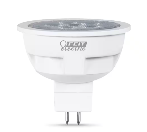 Feit Electric 50-Watt Equivalent MR16 GU5.3 Bi-Pin CEC 12-Volt Landscape Garden LED Light Bulb, Bright White