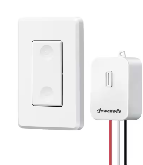 DEWENWILS 15A High Power Wireless Remote Control No in-Wall Wiring Light Switch Kit HWLS11N