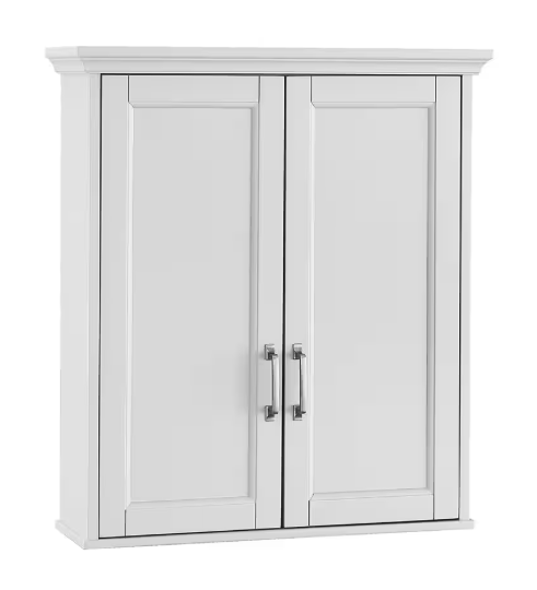 Home Decorators Collection Ashburn 24 in. W x 8 in. D x 27 in. H Bathroom Storage Wall Cabinet in White ASWW2327
