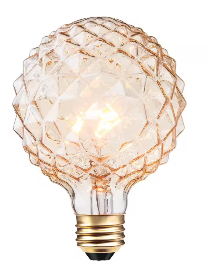 Globe Electric 40 Watt Crystal Shape Dimmable Vintage Edison Incandescent Light Bulb, Soft White Light 84637
