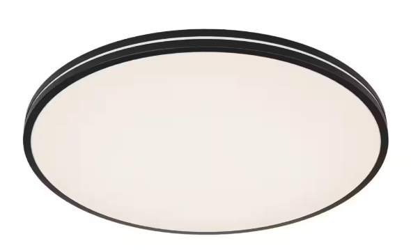 Artika Athos 21 in. 1-Light Modern Black Integrated LED 5 CCT Flush Mount Ceiling Light Fixture for Kitchen or Bedroom