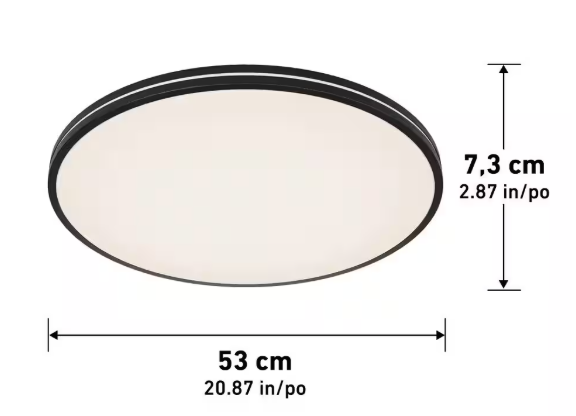 Artika Athos 21 in. 1-Light Modern Black Integrated LED 5 CCT Flush Mount Ceiling Light Fixture for Kitchen or Bedroom