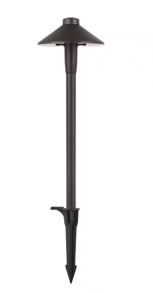Hampton Bay Clyde Park 210 Lumen Low Voltage Bronze Integrated LED Outdoor Landscape Weather Resistant Path Light (1-Pack)