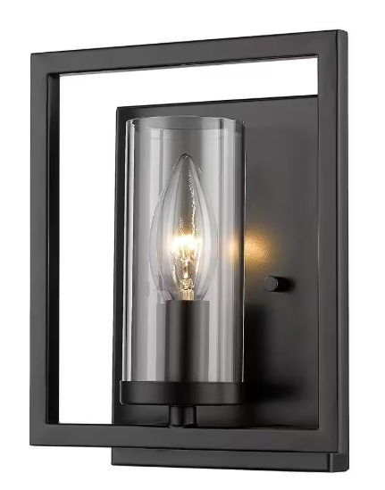 Golden Lighting Marco 1-Light Matte Black Wall Sconce 6068-1W BLK