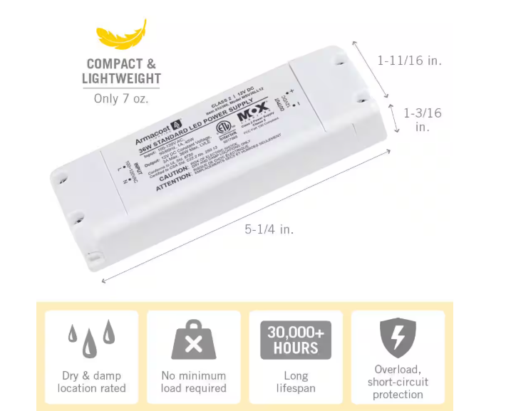 Armacost Lighting 36-Watt 12-Volt LED Power Supply 810360
