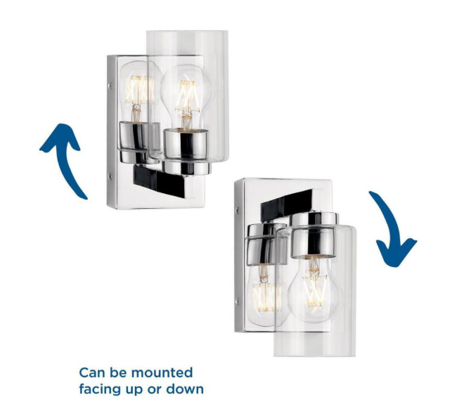 Progress Lighting Goodwin Collection 4.5 in. 1-Light Polished Chrome Modern Vanity Light with Clear Glass for Bathroom P300386-015