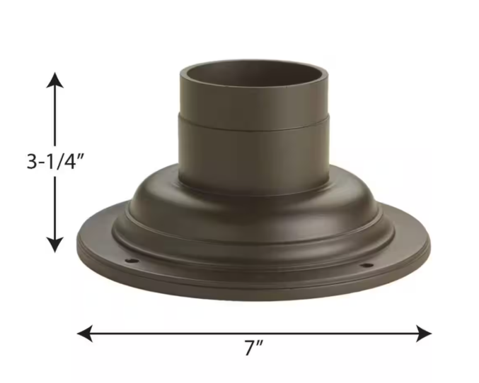 Progress Lighting Antique Bronze Pedestal Mount For Outdoor Post Lights P8726-20