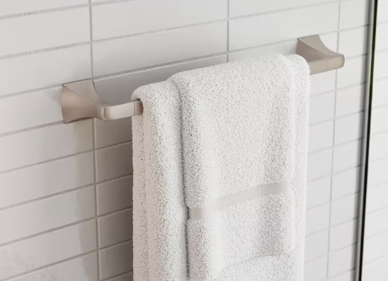 Pfister Bruxie 18 in. Wall Mounted Single Towel Bar in Spot Defense Brushed Nickel BTB-BIE1GS