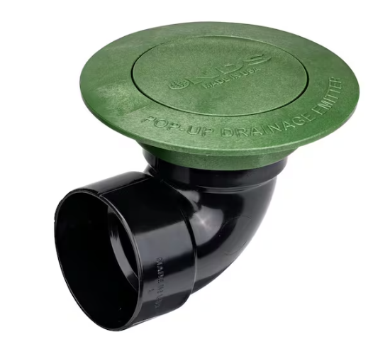 NDS Pop-Up Drainage Emitter with Elbow for 3 in. Drain Pipes, Green Plastic