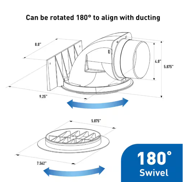 Panasonic EZSoffitVent - Soffit Vent - Soffit Termination System for Ventilation Exhaust Fans EZSV14