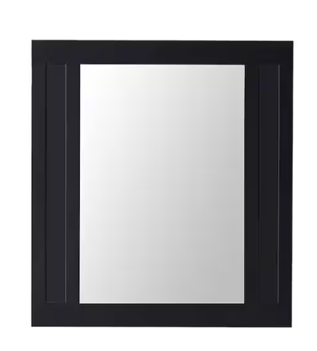 Home Decorators Collection Aberdeen 33 in. W x 36 in. H Rectangular Framed Wall Bathroom Vanity Mirror in Black Aberdeen MR-B