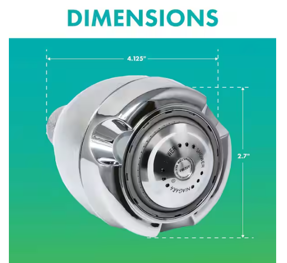 Niagara Conservation Earth Spa 3-Spray with 1.5 GPM 2.7-in. Wall Mount Adjustable Fixed Shower Head in Chrome, (1-Pack)