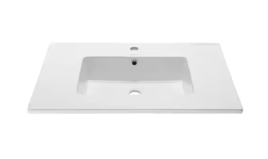 Swiss Madison Voltaire 31 in. Vanity Top in Glossy White with 1-Basin SM-VT328