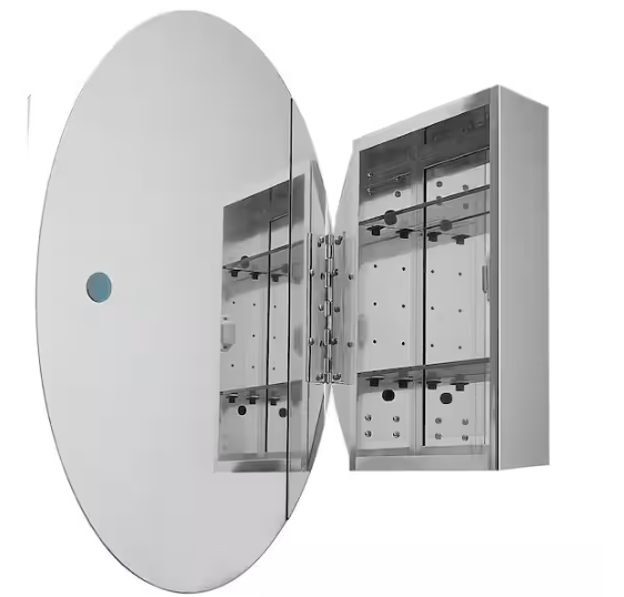 24 in. W x 36 in. H Oval Medicine Cabinet with Mirror