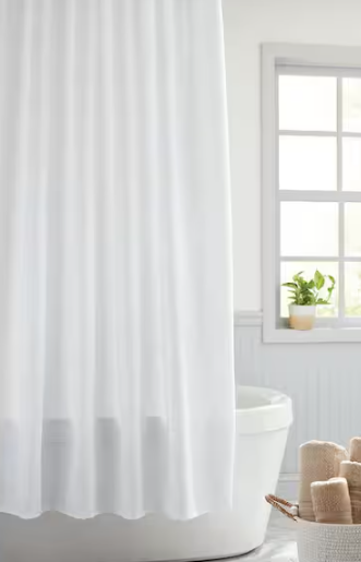 Glacier Bay - 71 in. x 74 in. White Fabric InstaCurtain