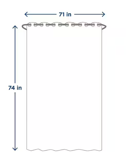 Glacier Bay - 71 in. x 74 in. White Fabric InstaCurtain