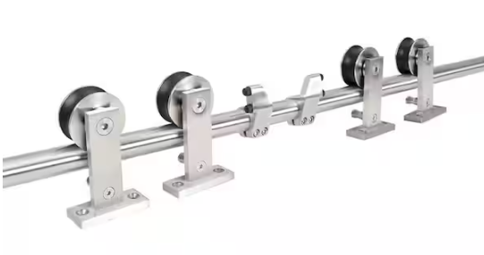 CALHOME 13 ft. Stainless Steel Style Sliding Barn Door Hardware Track (2-Set)