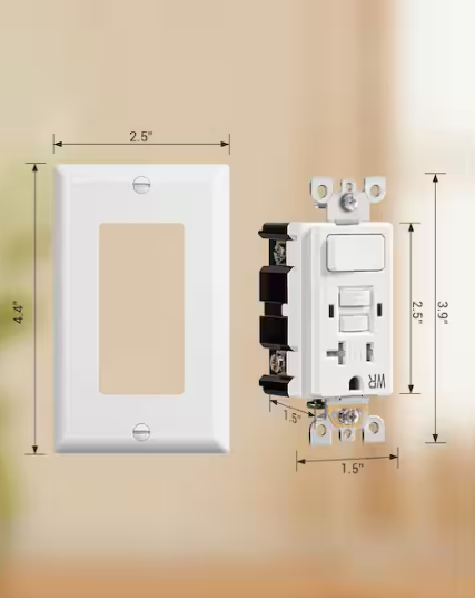 DEWENWILS White 20A GFCI Switch Outlet Combo, Tamper-Resistant, Weather Resistant, Self-Test with LED Indicator