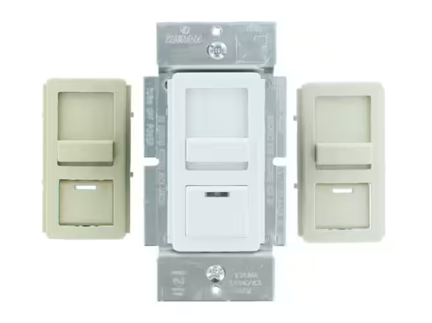 Leviton 1.5-Amp Decora Illumatech Single Pole Step Fan Speed Control With Preset Button, White/ Ivory/ Light Almond IPF01-1LZ