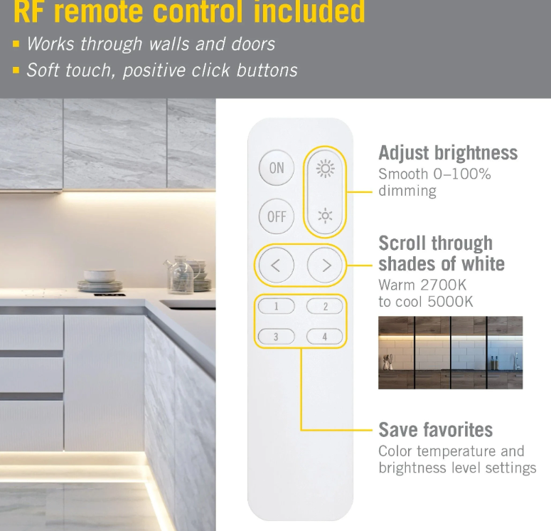 Armacost Lighting ProLine® LED Controller and Remote for 2-Wire Tunable White Strip Lights - 12-24 VDC