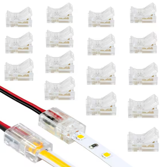 Armacost Lighting White Single Color Wire to Tape LED Tape Light Connector Cord (18-Pack)