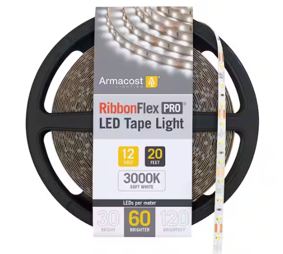 Armacost Lighting RibbonFlex Pro 20 ft. LED Tape Light 60 LEDs/m Soft Bright White (3000K)